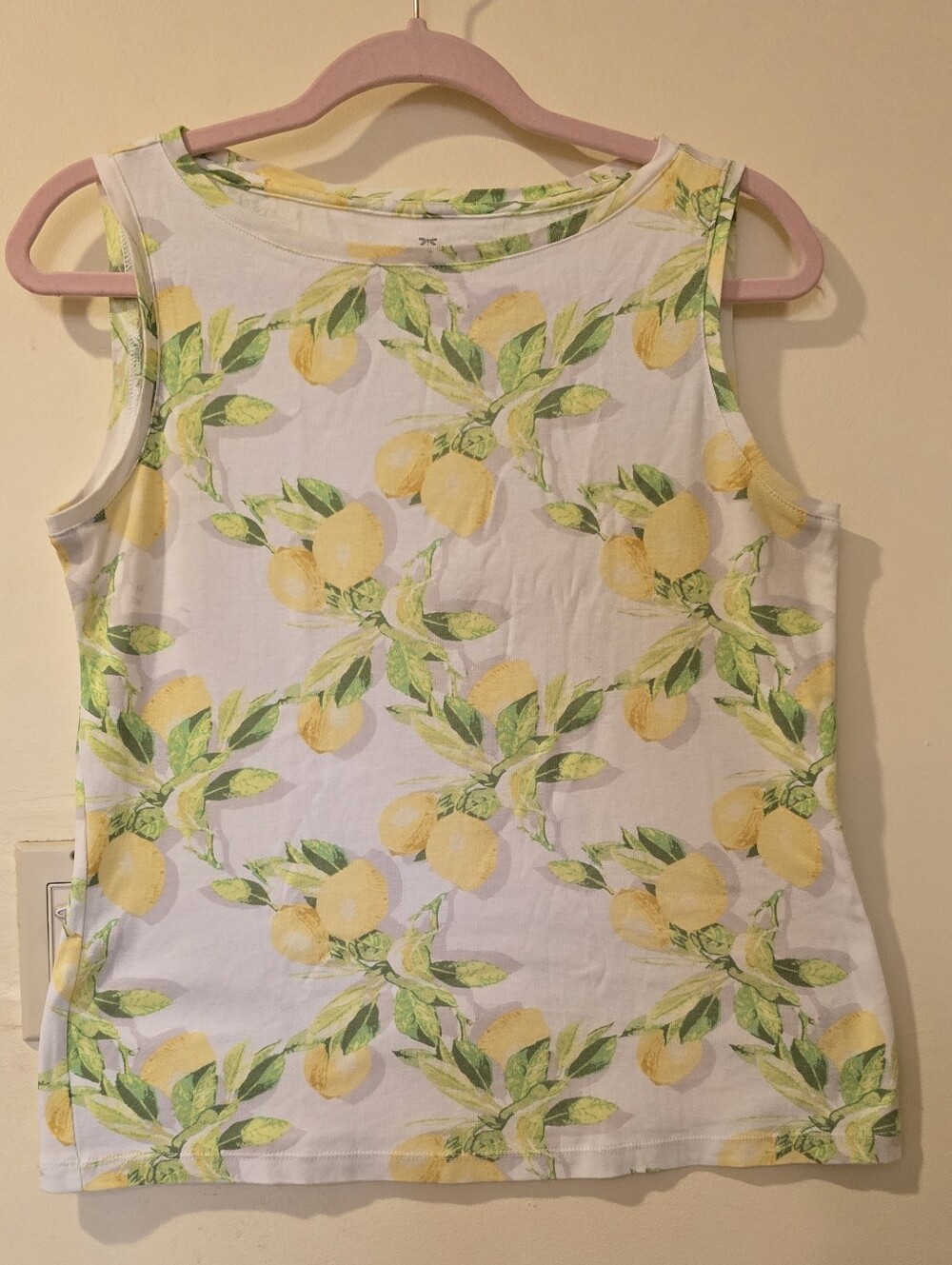 Talbots SP Cotton Sleeveless Tshirt, Lemons